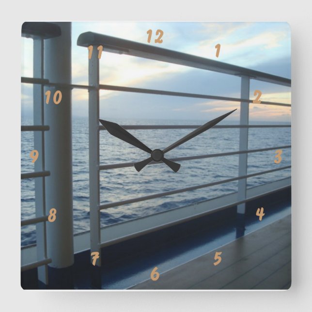 Deck Level View Square Wall Clock (Front)