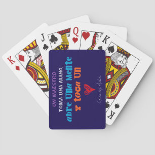 Deck of cards for teachers. Blue background