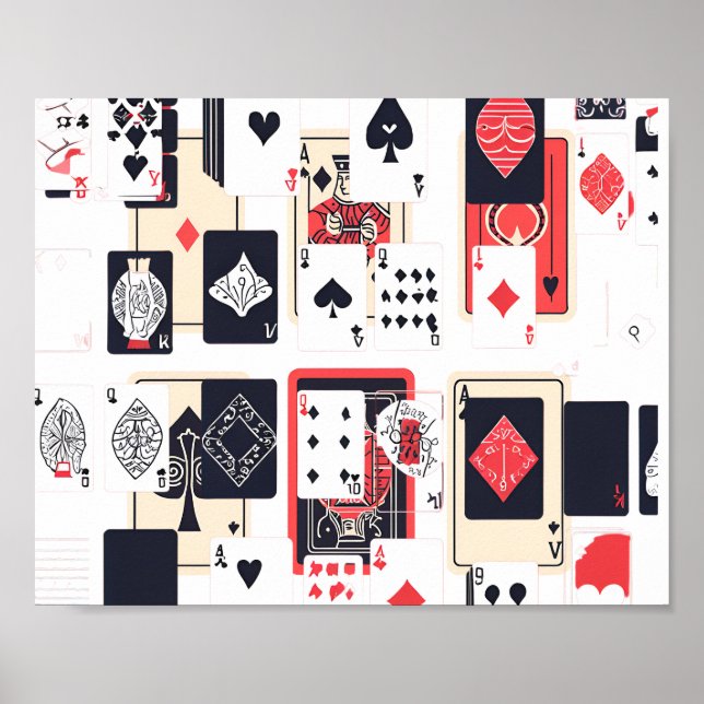Deck of Cards Modern Contemporary Art Poster (Front)
