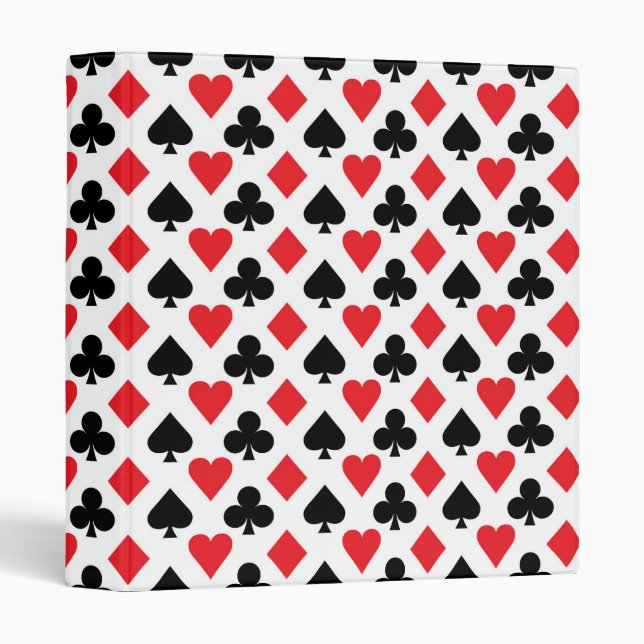Deck of Cards Pattern 3 Ring Binder (Front/Spine)