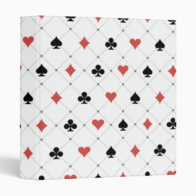 Deck of Cards Pattern 3 Ring Binder (Front/Spine)