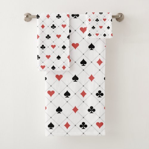 Deck of Cards Pattern Bath Towel Set