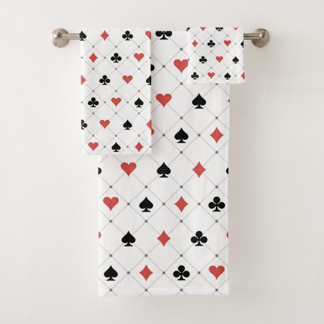 Deck of Cards Pattern Bath Towel Set (Insitu)
