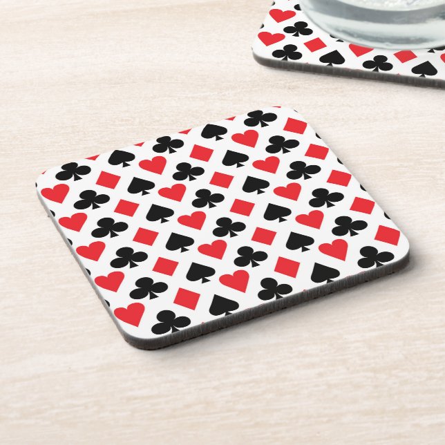 Deck of Cards Pattern Beverage Coaster (Left Side)