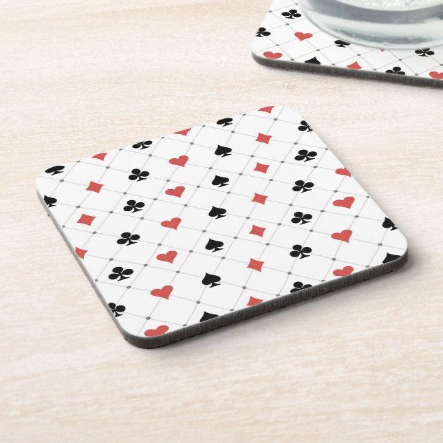 Deck of Cards Pattern Beverage Coaster (Left Side)