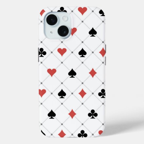 Deck of Cards Pattern iPhone 15 Case