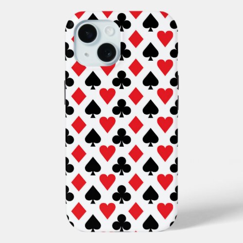 Deck of Cards Pattern iPhone 15 Case