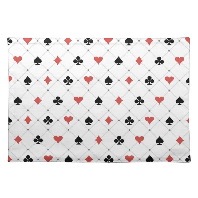 Deck of Cards Pattern Cloth Placemat (Front)