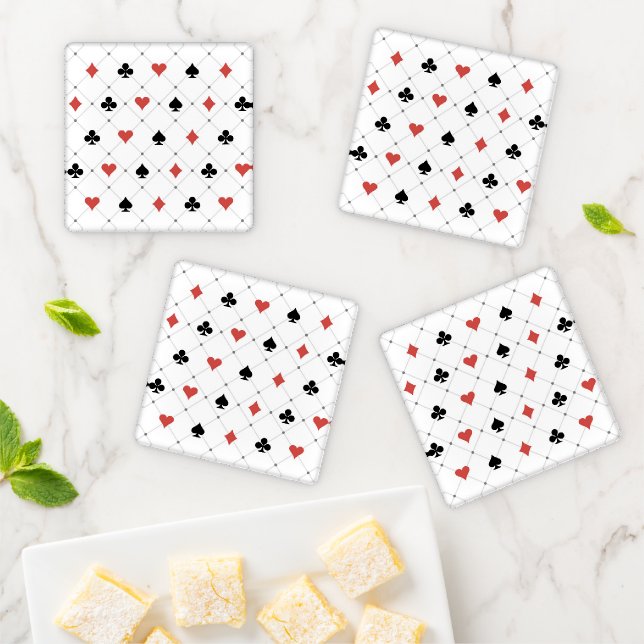 Deck of Cards Pattern Coaster Set (In Situ)