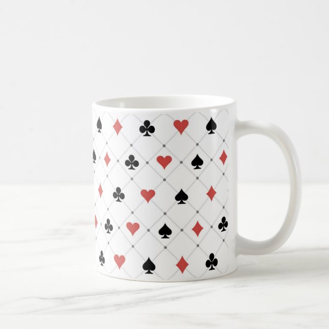 Deck of Cards Pattern Coffee Mug (Right)