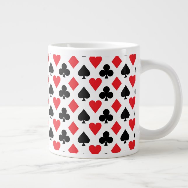 Deck of Cards Pattern Giant Coffee Mug (Right)