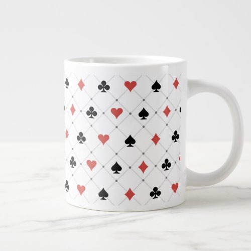 Deck of Cards Pattern Giant Coffee Mug