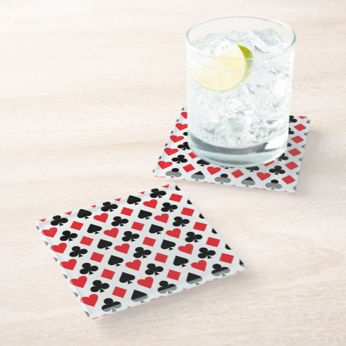 Deck of Cards Pattern Glass Coaster