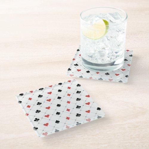 Deck of Cards Pattern Glass Coaster