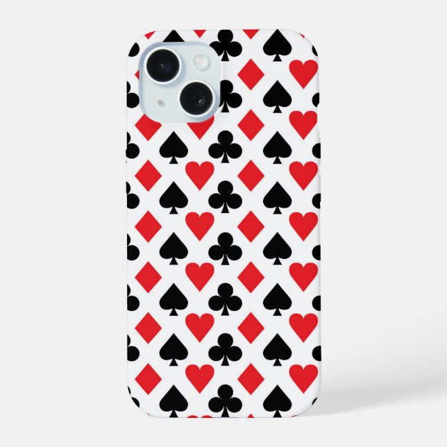 Deck of Cards Pattern iPhone 15 Case (Back)