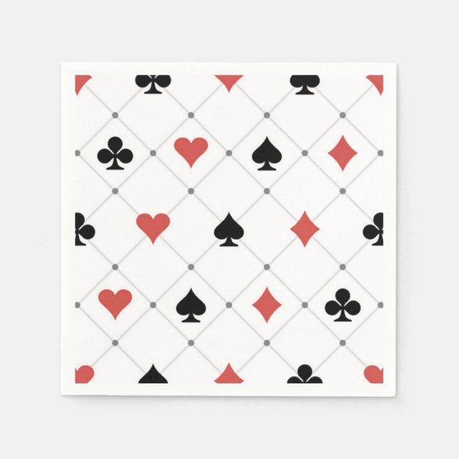 Deck of Cards Pattern Napkins (Front)