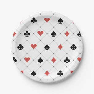 Deck of Cards Pattern Paper Plates