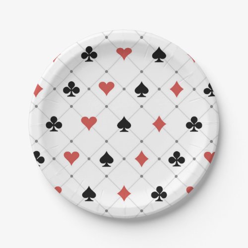 Deck of Cards Pattern Paper Plates