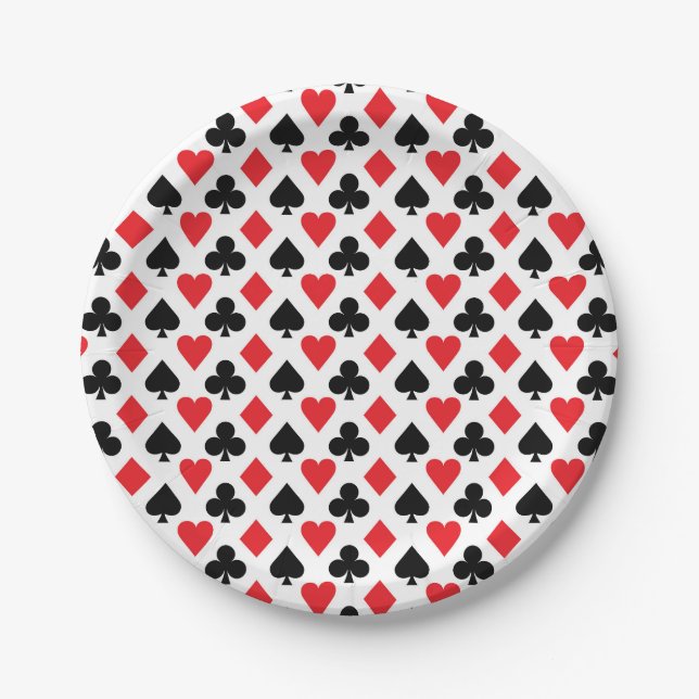 Deck of Cards Pattern Paper Plates (Front)