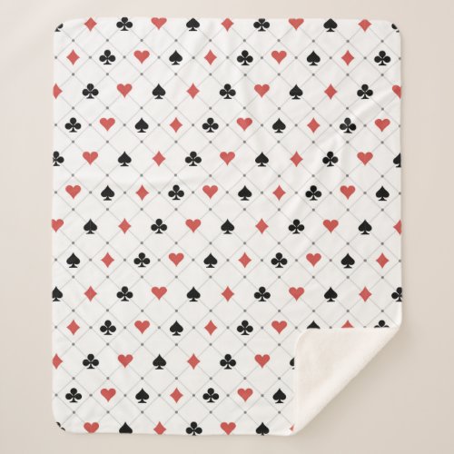 Deck of Cards Pattern Sherpa Blanket