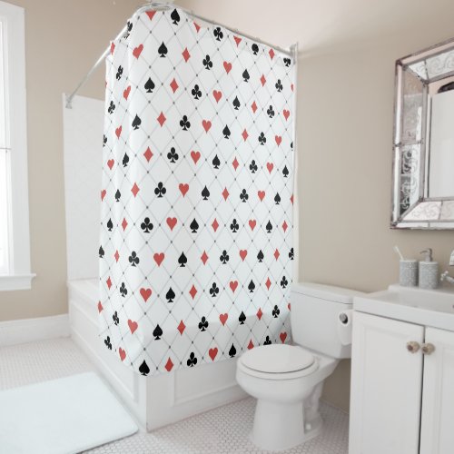 Deck of Cards Pattern Shower Curtain