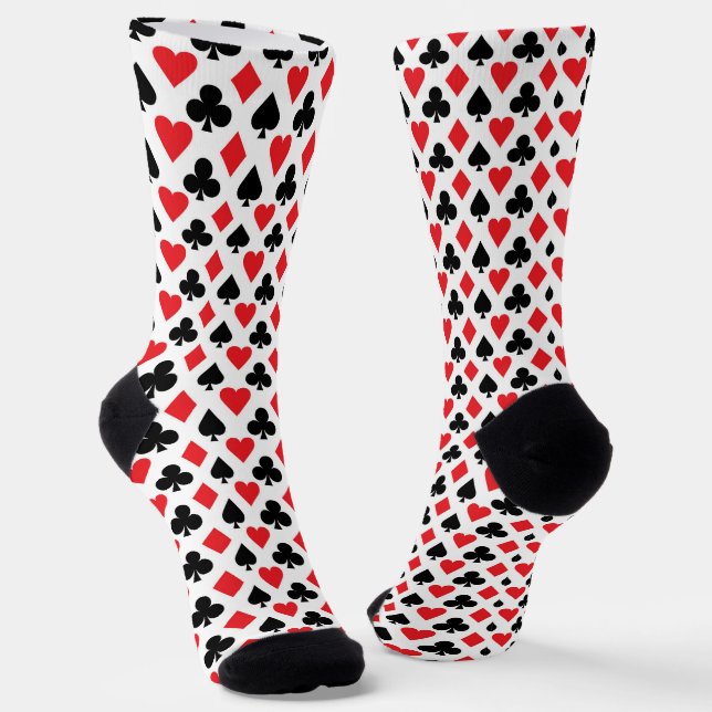 Deck of Cards Pattern Socks (Angled)