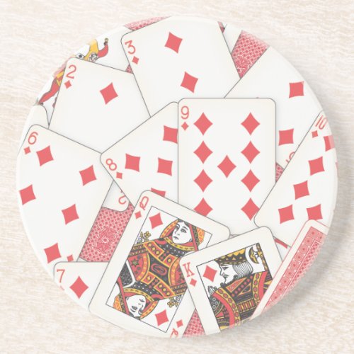 Deck of Cards Sandstone Coaster