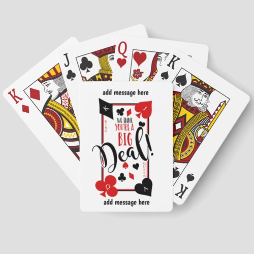 Deck of Cards thank you we think your a big deal Pinochle Cards