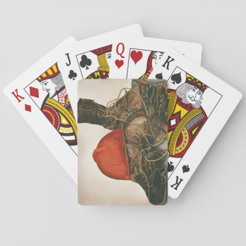 deck of cards with airbrushed lineman image