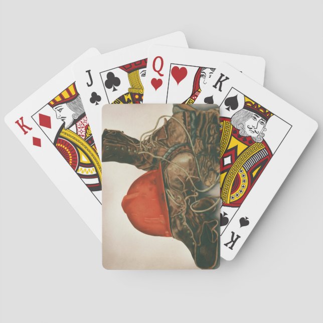 deck of cards with airbrushed lineman image (Back)