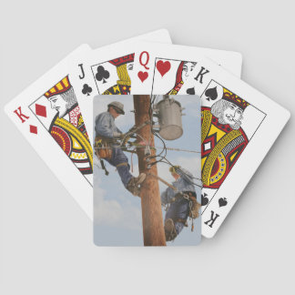 deck of cards with airbrushed lineman print