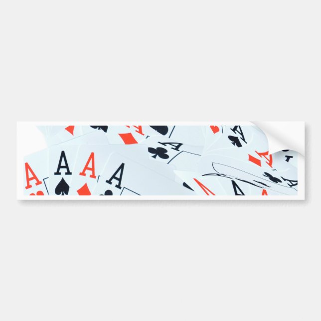 "Deck of Destiny: Layered Aces in a Poker Shuffle" Bumper Sticker (Front)