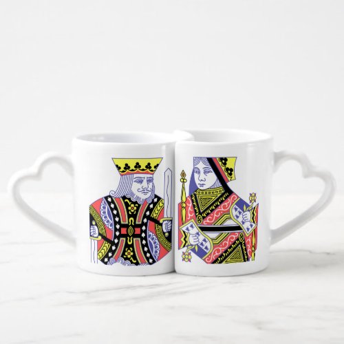 Deck of Playing Cards King and Queen Coffee Mug Set