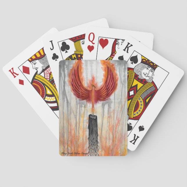 Deck of Playing Cards with Phoenix Original Art (Back)
