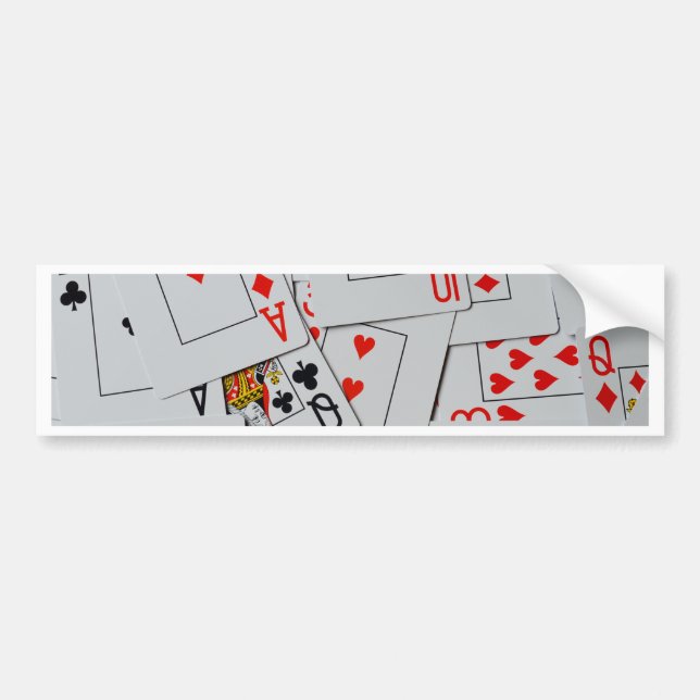 Deck Of Scatter Playing Cards Pattern, Bumper Sticker (Front)