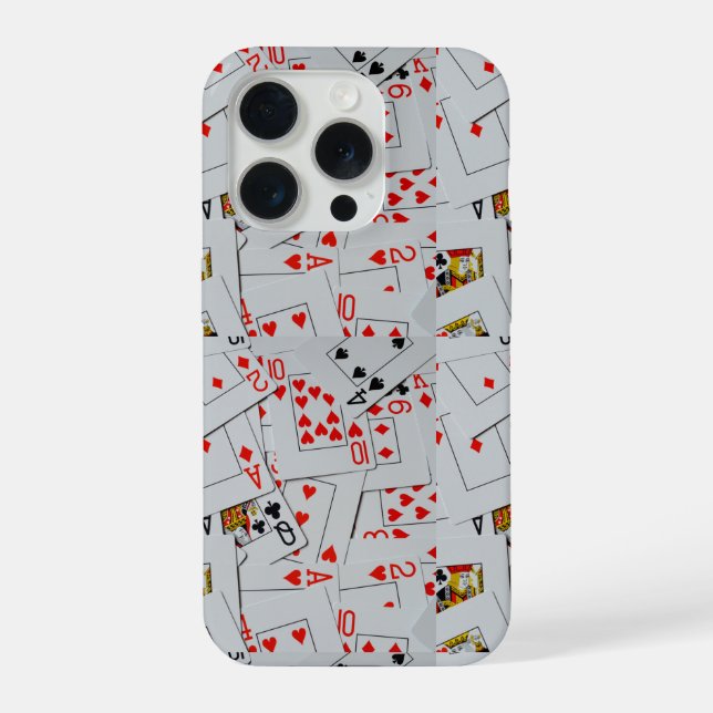 Deck Of Scatter Playing Cards Pattern, iPhone Case (Back)