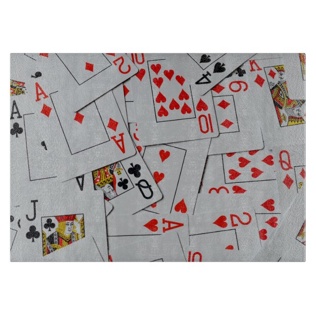 Deck Of Scattered Playing Cards, Cutting Board (Front)