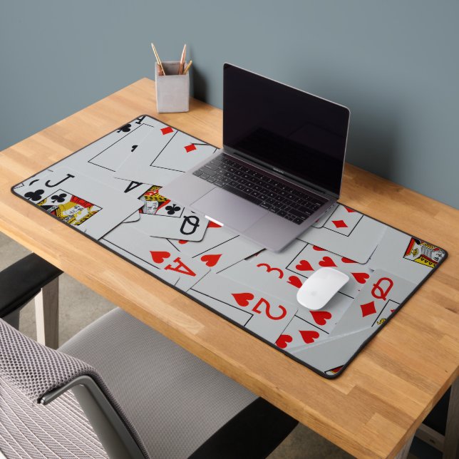 Deck Of Scattered Playing Cards, Desk Mat (Office 2)
