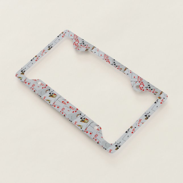 Deck Of Scattered Playing Cards, License Plate Frame (3/4)