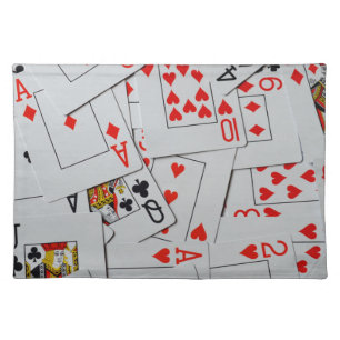Deck Of Scattered Playing Cards Pattern, Placemat