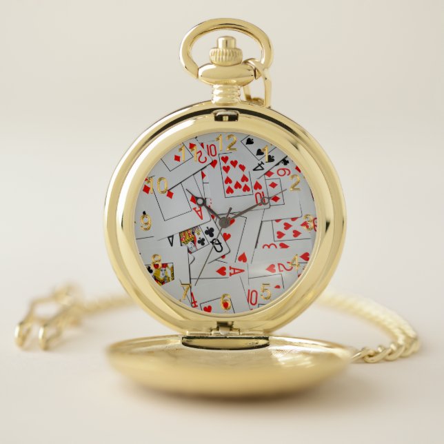 Deck Of Scattered Playing Cards, Pocket Watch (Inside)
