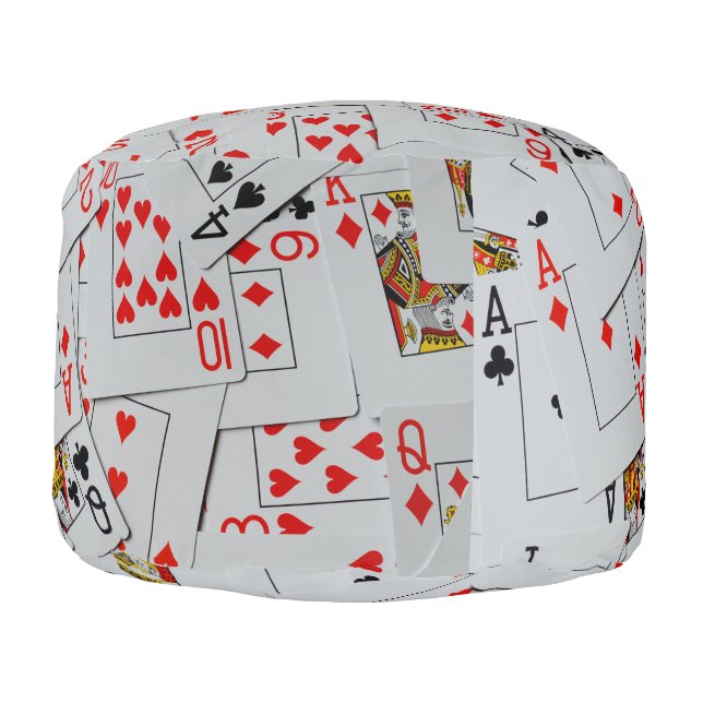 Deck Of Scattered Playing Cards, Pouffe Pouf (Left)