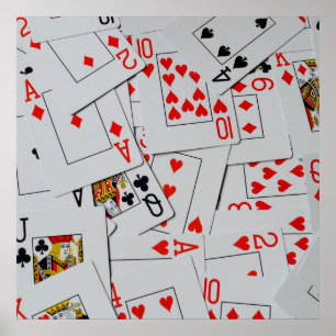Deck Of Scattered Poker Cards, Poster