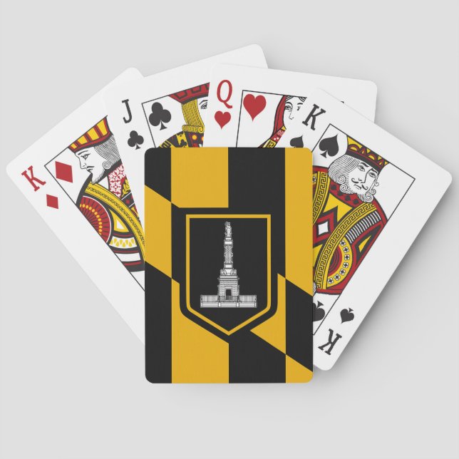 Deck Playing Cards with Flag of Baltimore, USA (Back)
