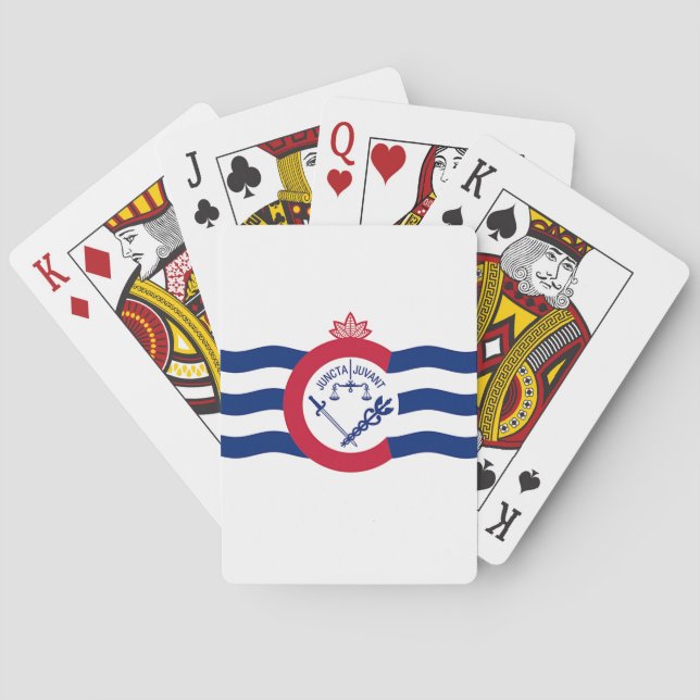 Deck Playing Cards with Flag of Cincinnati, US (Back)