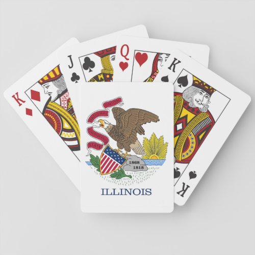 Deck Playing Cards with Flag of Illinois