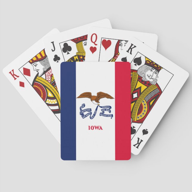 Deck Playing Cards with Flag of Iowa, USA (Back)
