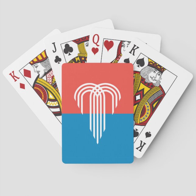 Deck Playing Cards with Flag of Kansas City, USA (Back)