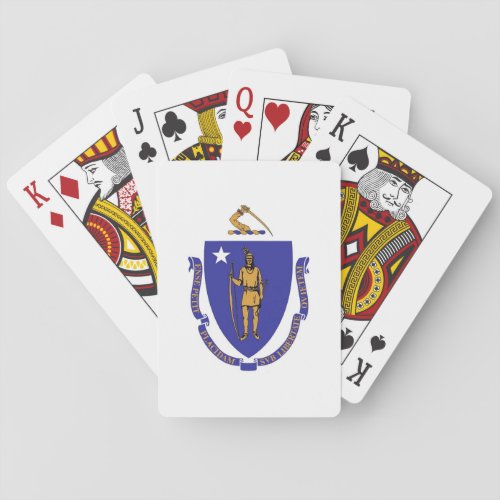 Deck Playing Cards with Flag of Massachusetts