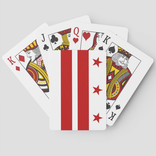 Deck Playing Cards with old Flag of Washington DC (Back)